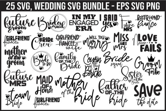 A Bridal SVG Bundle for Modern Merchandise and Graphics