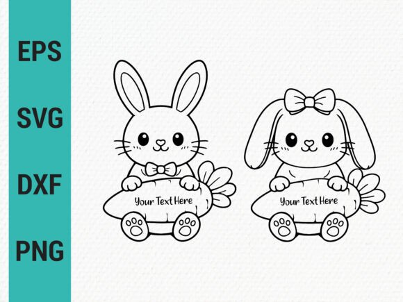 Easter Bunny Monogram SVG for Embroidery