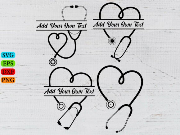 Heart Stethoscope Monogram Frame for T-Shirt Designs and Graphics