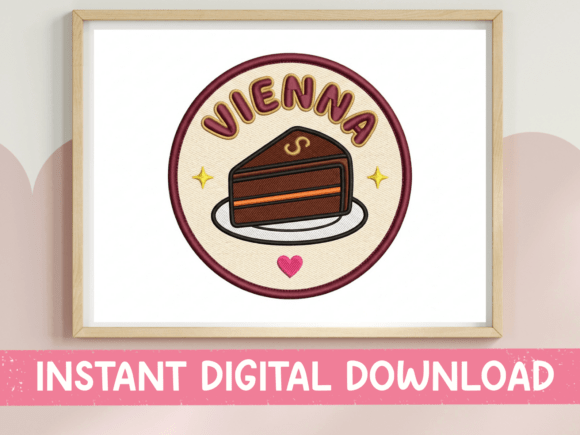 Vienna Sachertorte Cake Badge SVG for T-Shirt Graphics